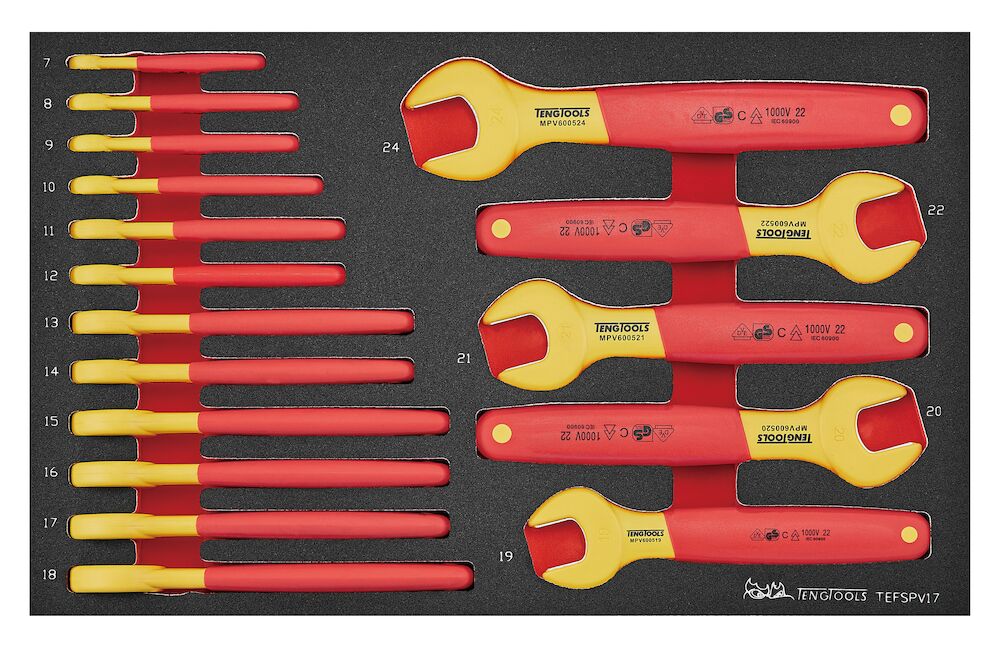 Insulated Spanner Set FOAM3 17 Pieces