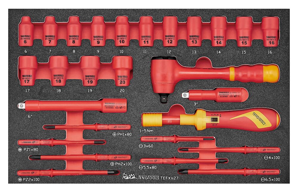 Insulated Torque Screwdriver Set FOAM3 27 Pieces TengTools